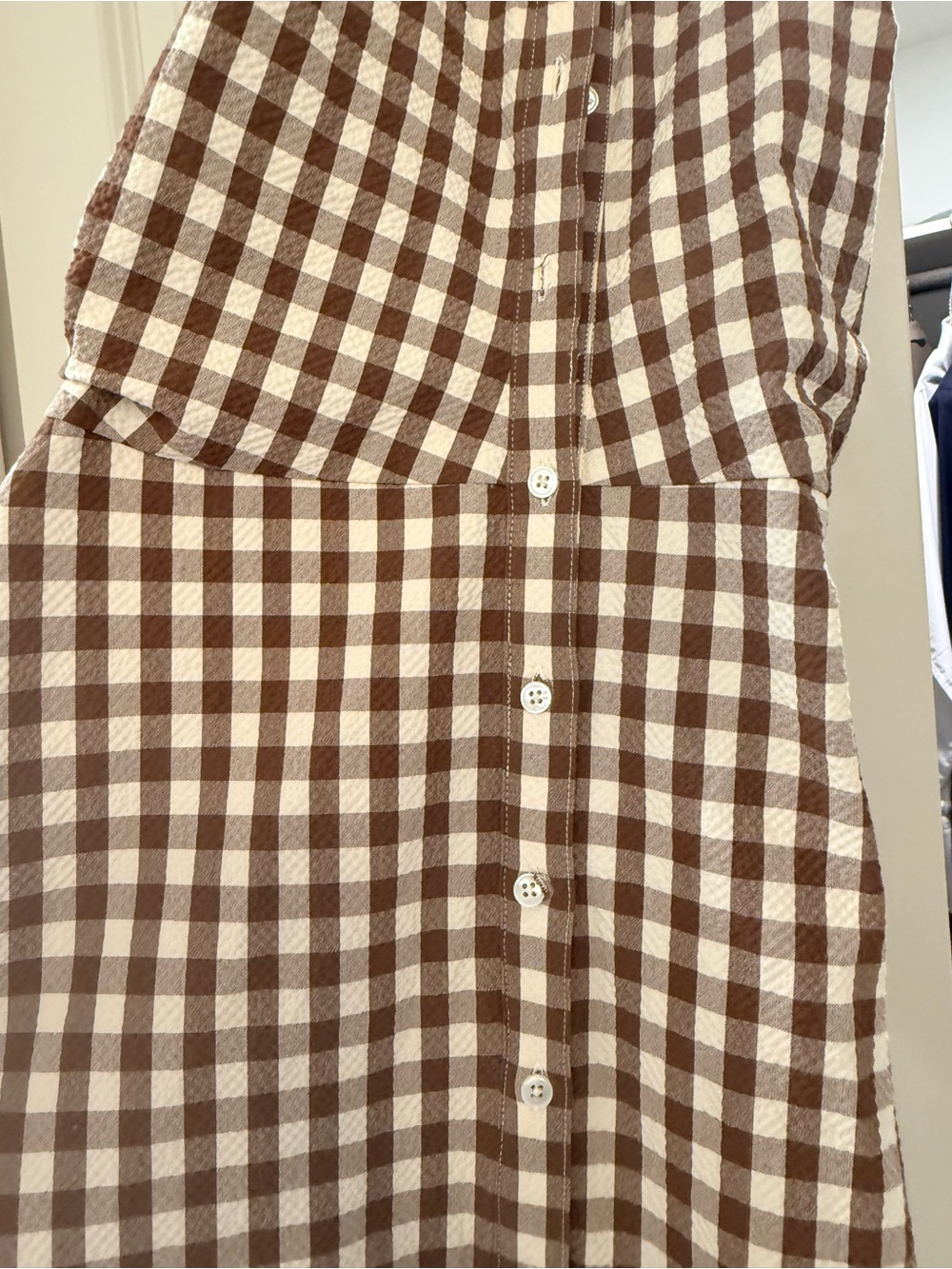 Veronica Beard Mackey Gingham Seersucker Halter Dress - Picture 6 of 10